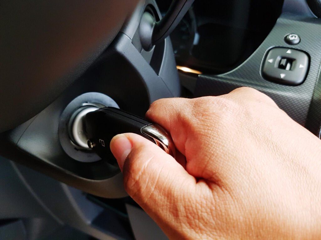 New programmed key starting a vehicle in the ignition